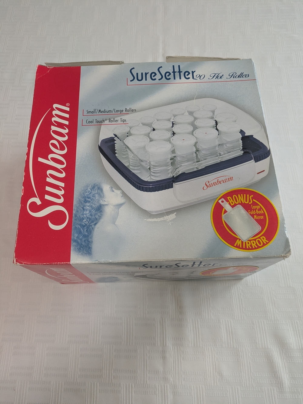 NIB Sunbeam SureSetter 20 Hot Rollers Model SBPC70 Hair Curlers & Clips